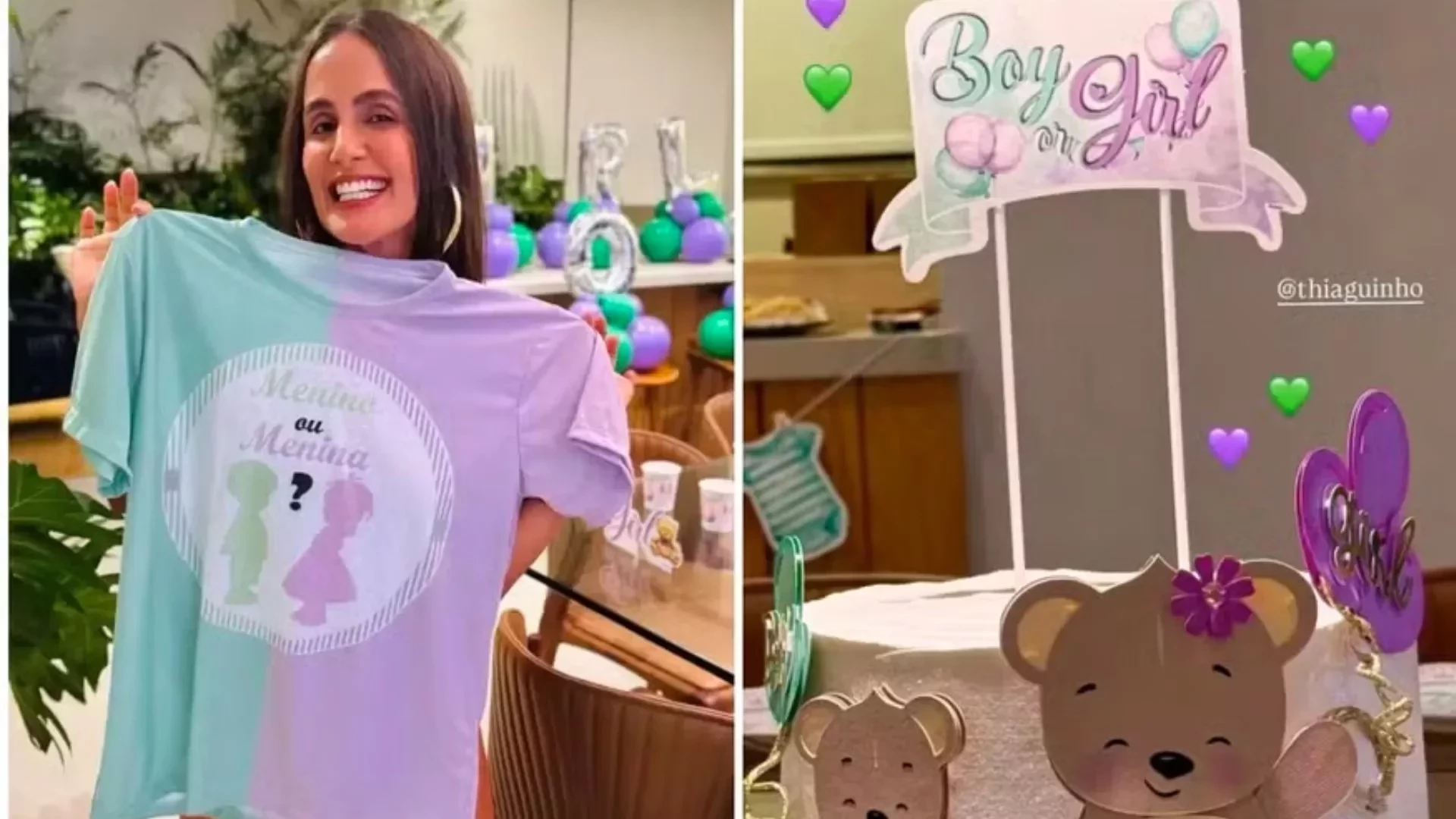 Carol Peixinho e Thiaguinho fazem chá revelação para descobrir sexo do bebê