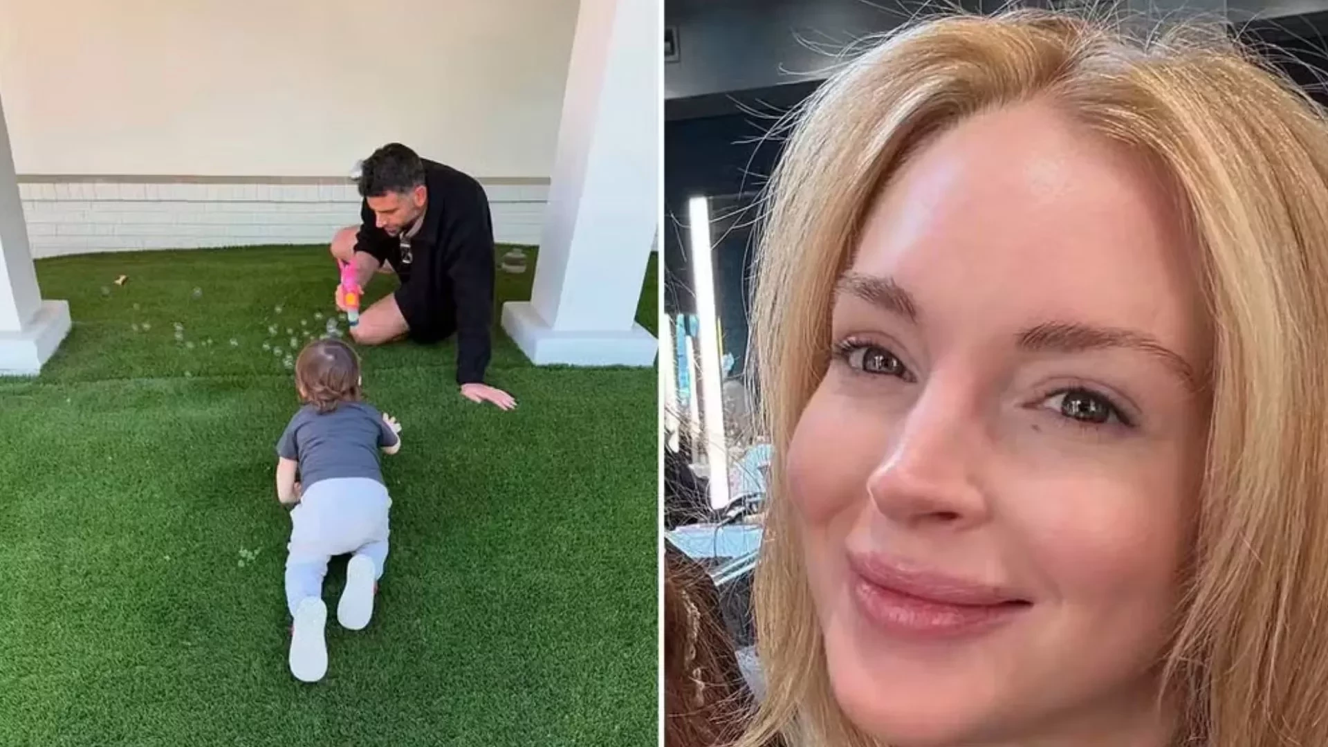 Lindsay Lohan compartilha fotos raríssimas do filho de 1 ano e 9 meses