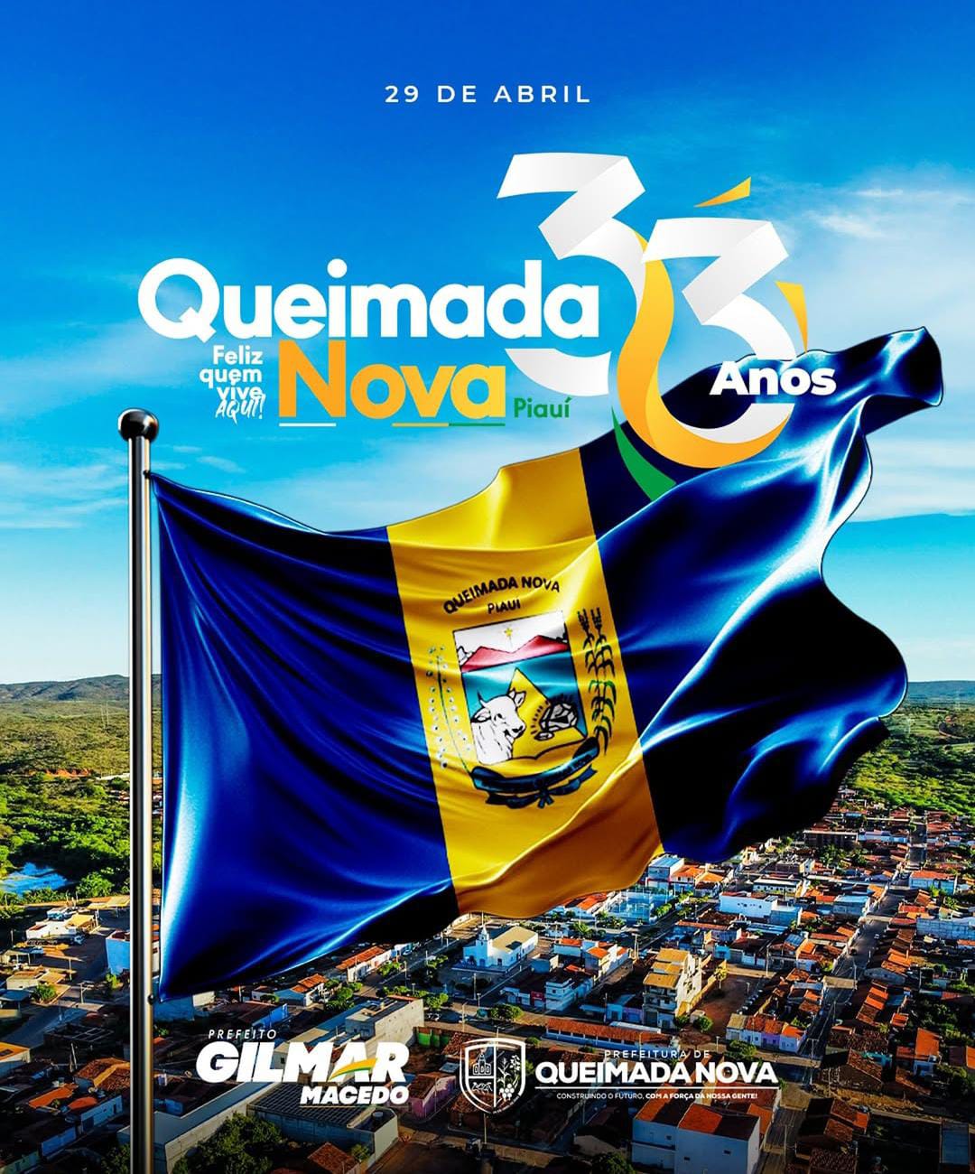 Município de Queimada Nova celebra 33 anos de história, orgulho e desenvolvimento