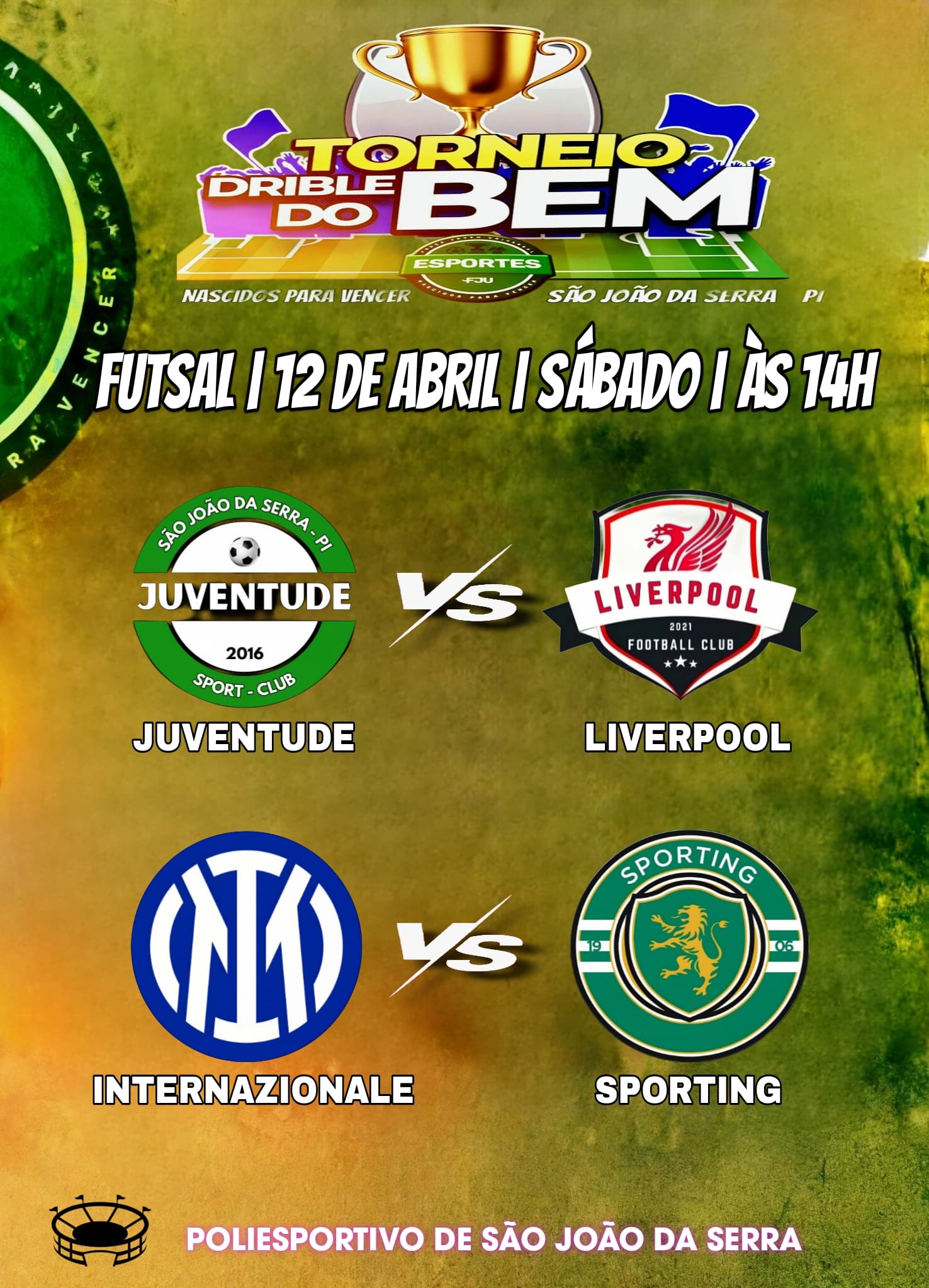 Torneio Drible do Bem! Será nesse sábado 12, prestigie e seja colaborador