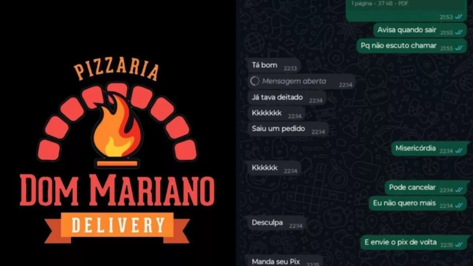 Cliente pede pizza e recebe foto de órgão genital em Teresina