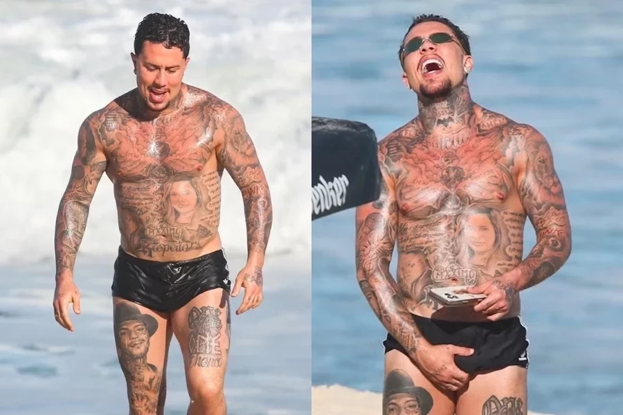 MC Daniel posa de sunga e ostenta tanquinho em dia de praia no Rio