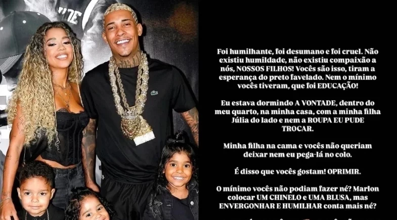 Esposa de MC Poze detona abordagem policial e dispara: “Lixos”