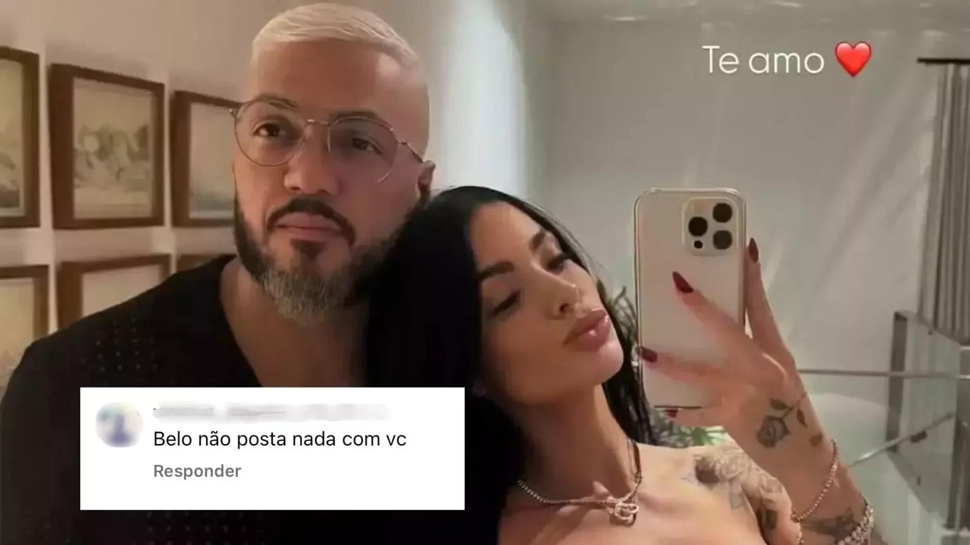 Rayane Figliuzi rebate comentário de internauta sobre ausência dela em fotos com Belo