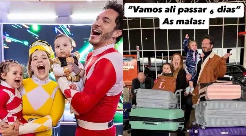 Viih Tube e Eliezer viajam com os filhos e chamam atenção pela quantidade de malas