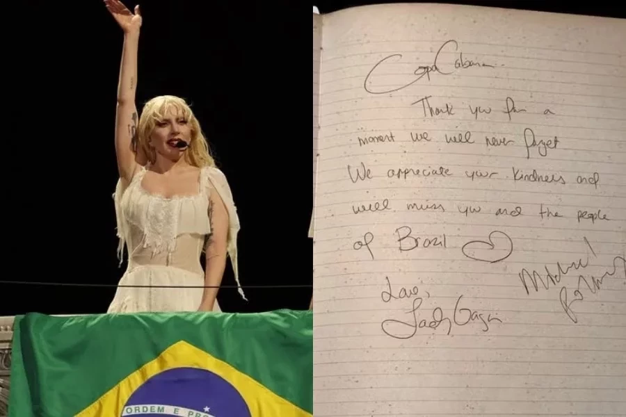 Lady Gaga surpreende com recado ao Brasil em livro do Copacabana Palace
