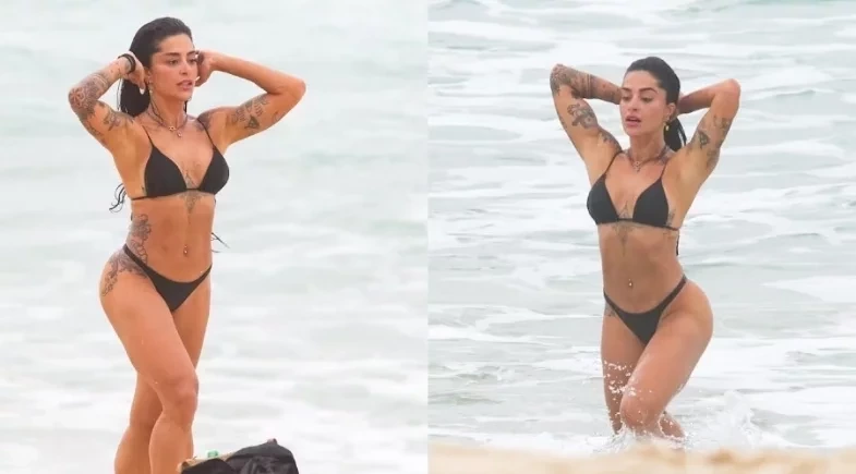 Aline Campos exibe corpão em dia de praia no Rio de Janeiro; fotos! 