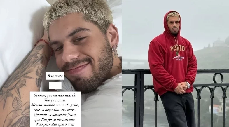 Zé Felipe posta oração antes de dormir: “Quando eu me sentir fraco, me sustente”