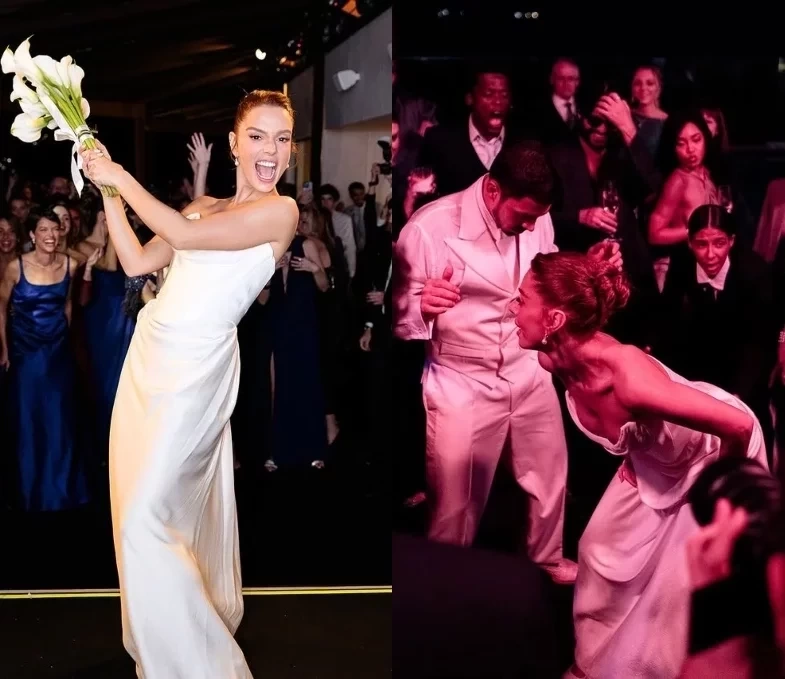 Giovanna Lancellotti dança até o chão em novas fotos de seu casamento com Gabriel David
