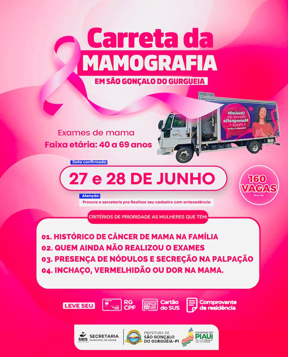 Carreta da Mamografia chega a São Gonçalo do Gurguéia para realizar exames gratuitos - Imagem 3