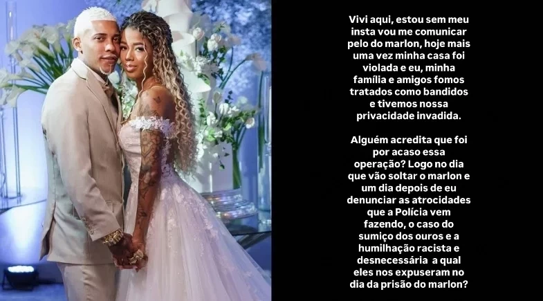 Mulher de MC Poze se pronuncia após ser alvo de operação:“Tratada como um bandido”