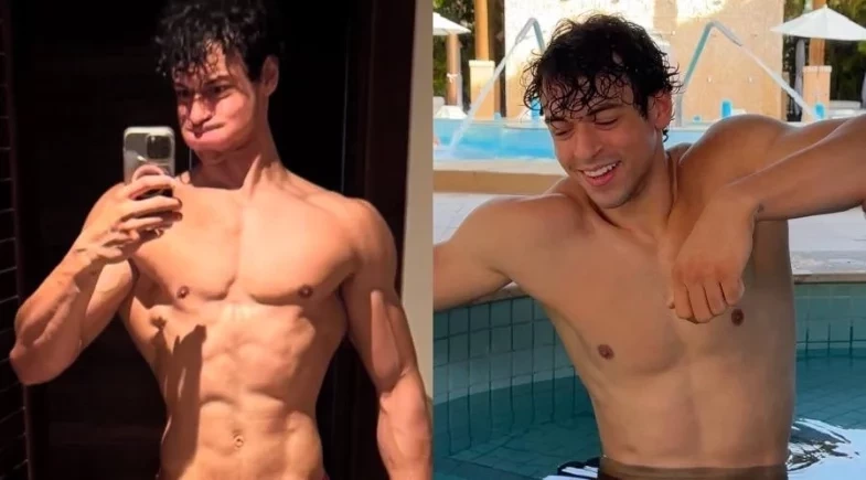 Filho saradão de Carla Perez e Xanddy esquenta web com clique de sunga