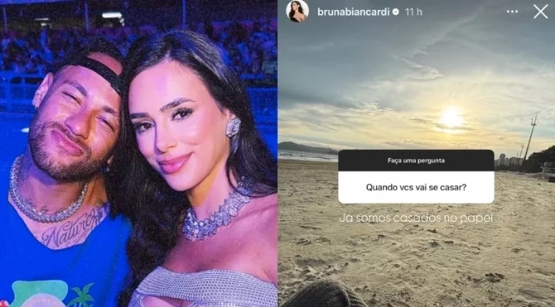 Bruna Biancardi revela que já é casada “no papel” com Neymar