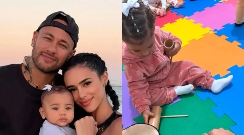 Mavie, filha de Neymar, ostenta casaco de R$ 7 mil durante aula de música 