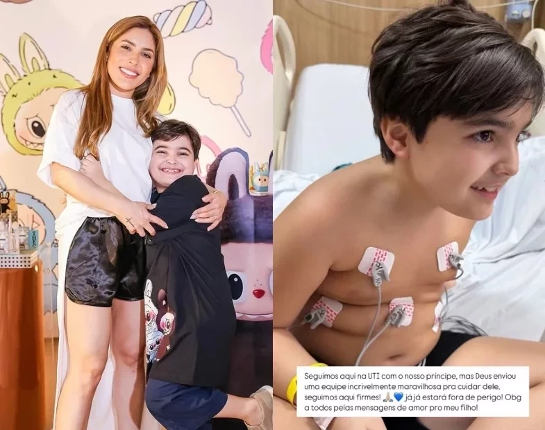 Manu Bahtidão atualiza estado de saúde do filho após internação na UTI