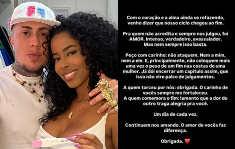 Lorena Maria anuncia término com Mc Daniel: “Peço com carinho, não ataquem''