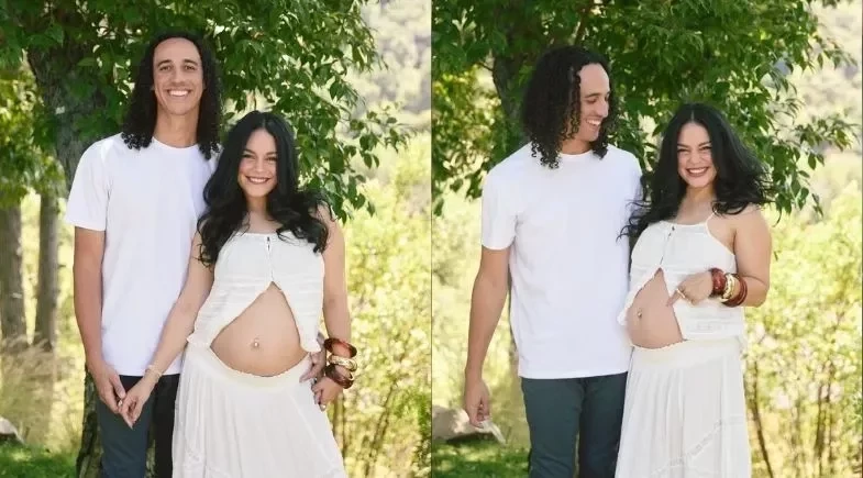 Vanessa Hudgens anuncia gravidez do segundo filho com barrigão à mostra