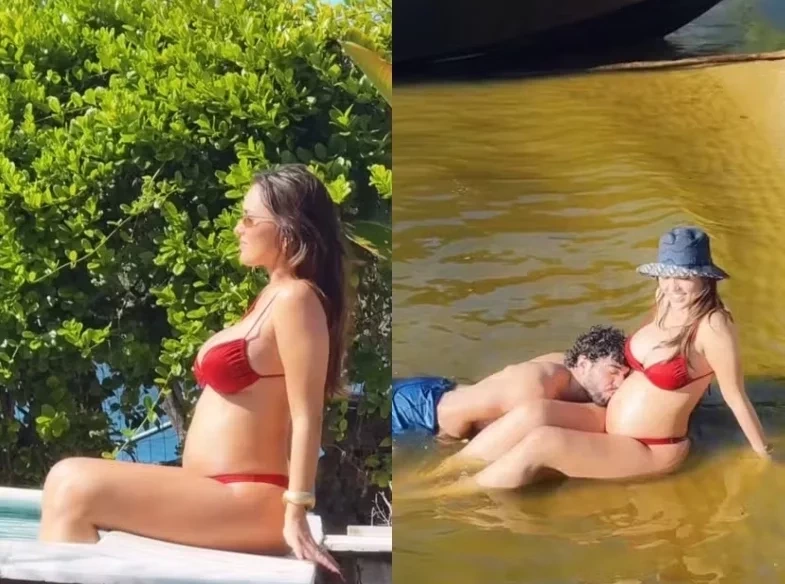 Rafa Kalimann exibe barriga de grávida ao lado de Nattan: “Tá crescendo rápido”