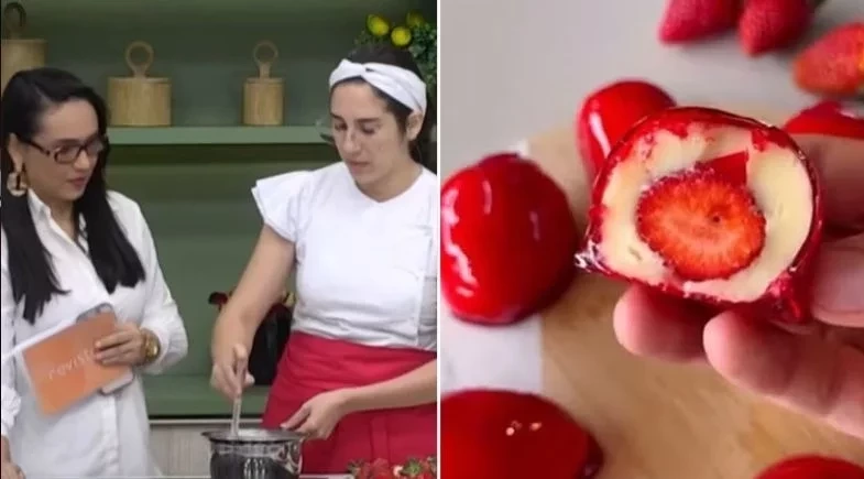 Programa Revista ensina a fazer o morango do amor, doce que viralizou nas redes