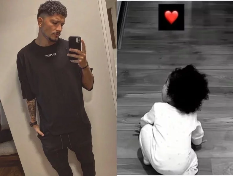 Namorado de IZA compartilha momento fofo da filha engatinhando