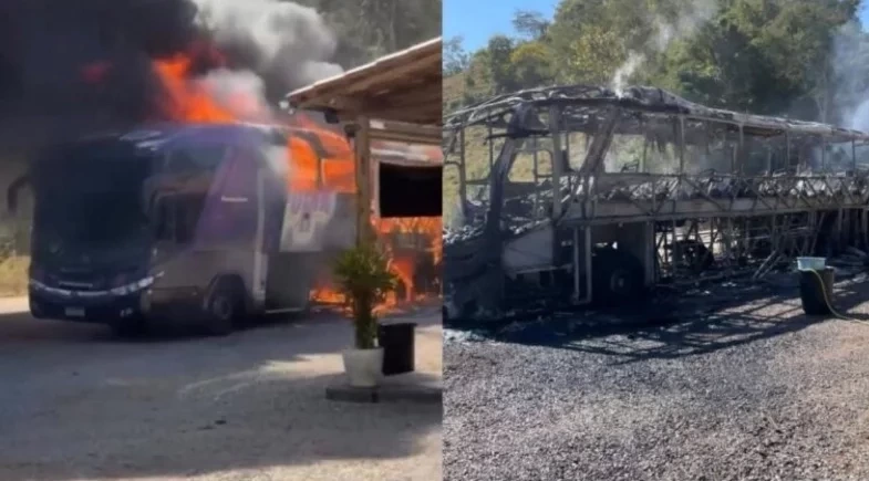 Ônibus das bandas Djavú e Bonde do Forró pega fogo durante viagem e deixa prejuízo milionário
