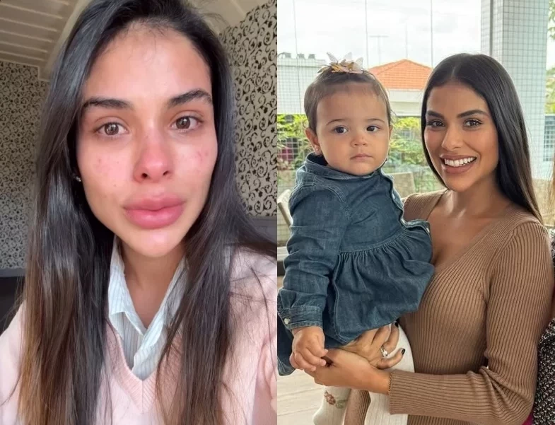 Munik Nunes chora ao ser barrada de passear com a filha em hotel proibido para crianças