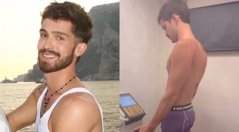 João Guilherme fica só de cueca em consulta médica e detalhe chama atenção