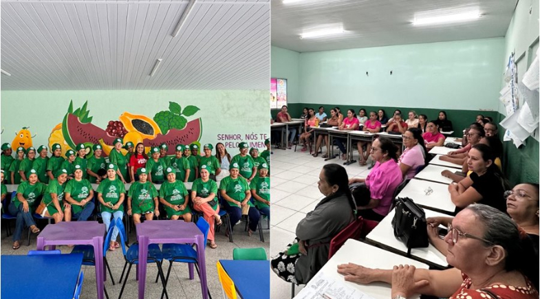 Secretaria de educação de São João do Arraial promove capacitação para merendeiras e zeladoras