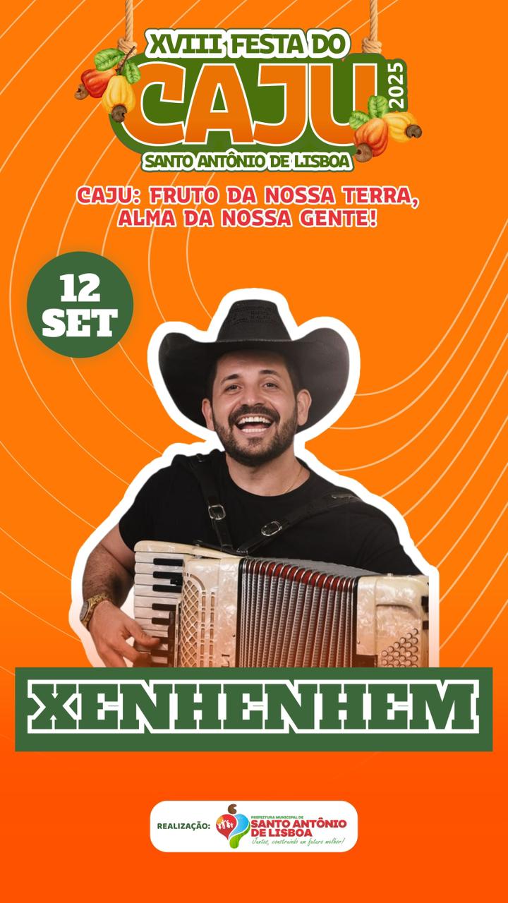Prefeito Erivaldo Lopes anuncia Xenhenhem como nova atração da XVIII Festa do Caju de Santo Antônio de Lisboa - Imagem 1