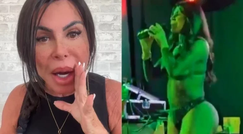 Gretchen sofre críticas após mostrar o bumbum em show e rebate: “Gente Recalcada”