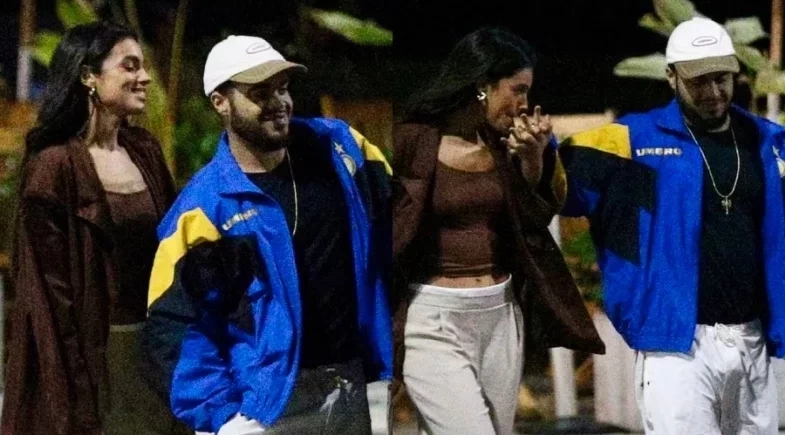 Filho de Preta Gil e ex-BBB Alane trocam carinhos em noite romântica no Rio