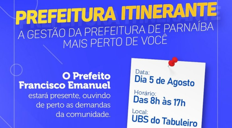 Projeto Prefeitura Itinerante levará atendimentos, serviços púbicos e cidadania aos moradores do Bairro Tabuleiro