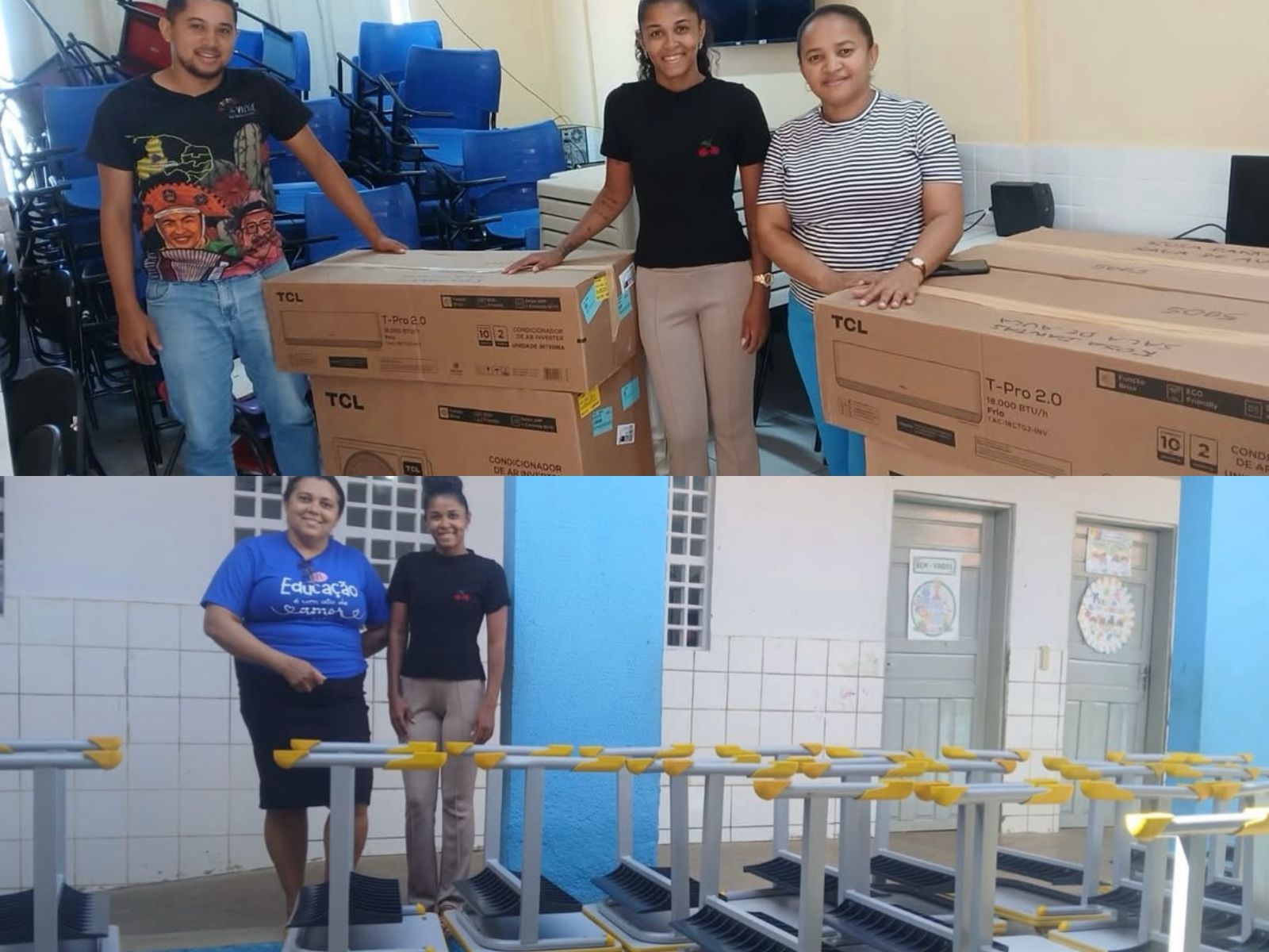 Entrega de carteiras escolares e  ar-condicionados em escolas municipais - Foto: Prefeitura de Francinópolis