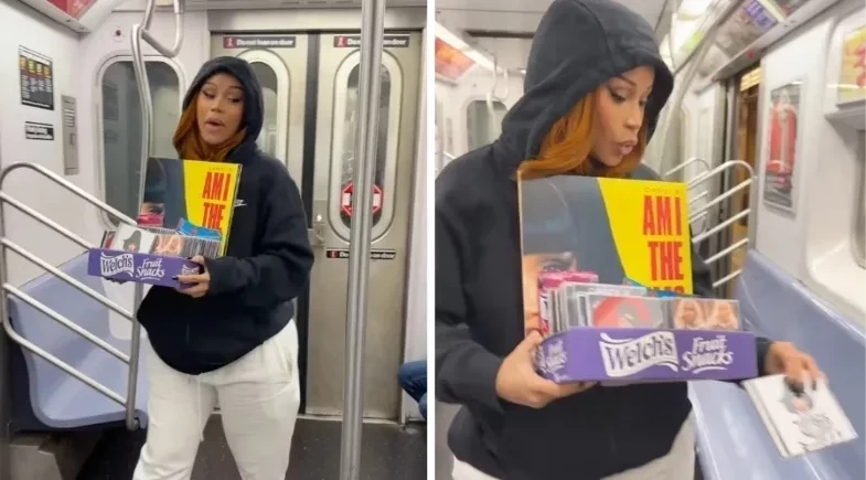 Cardi B se disfarça de camelô para vender novo álbum no metrô de Nova York