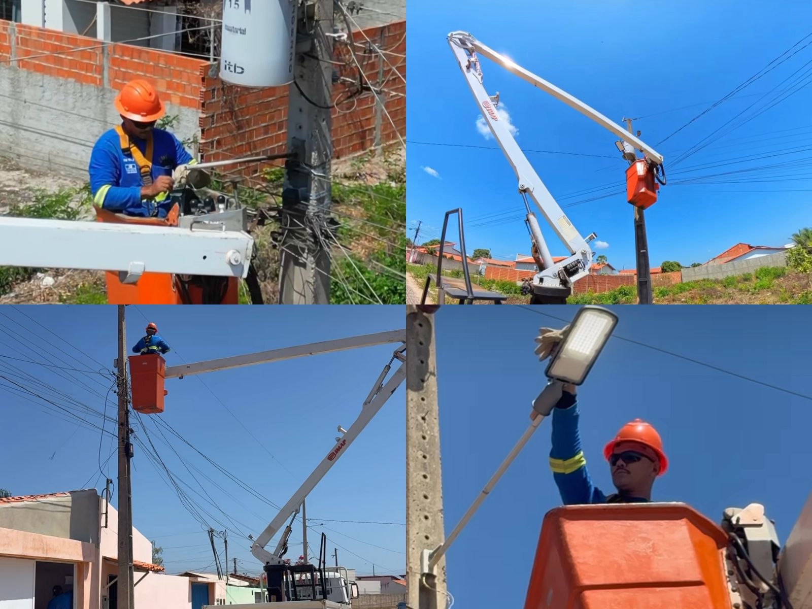 Serviços de troca de iluminação pública no bairro Dirceu em Parnaíba - Foto: Prefeitura de Parnaíba