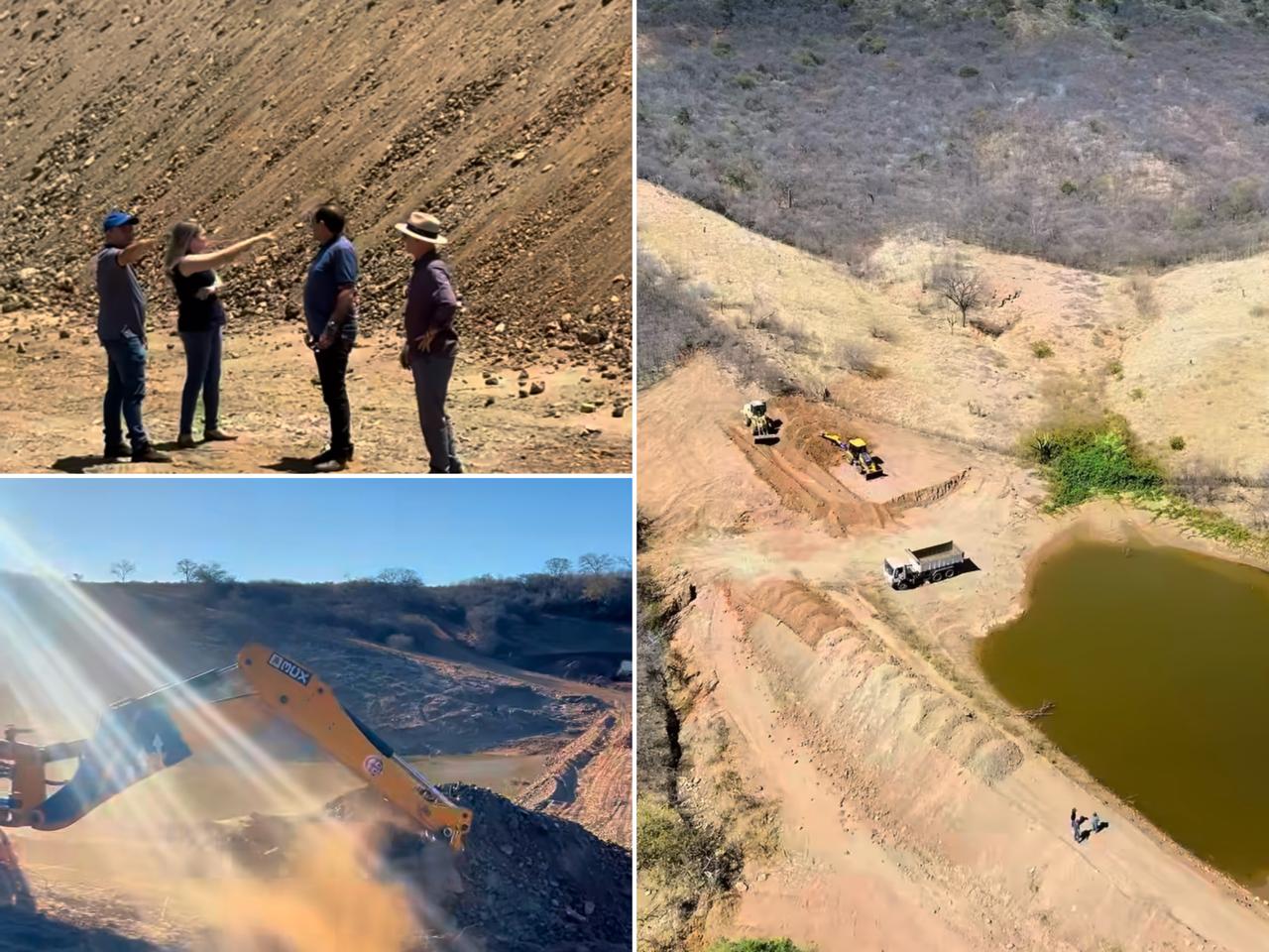 Obra de ampliação da Barragem na Comunidade Serra Grande - Foto: Prefeitura de Queimada Nova