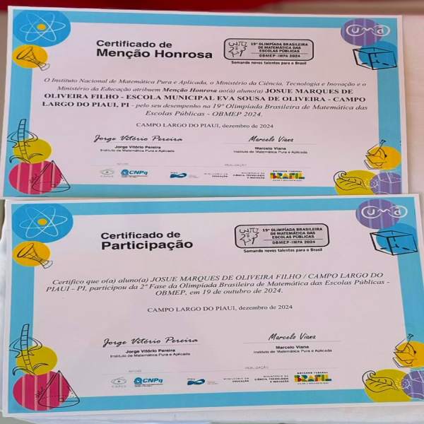 Aluno de Campo Largo do Piauí é homenageado por conquistas na OBMEP - Imagem 2