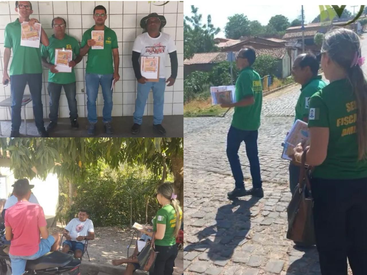 Ação de panfletagem no bairro Vila Nova - Foto: Prefeitura de Pimenteiras