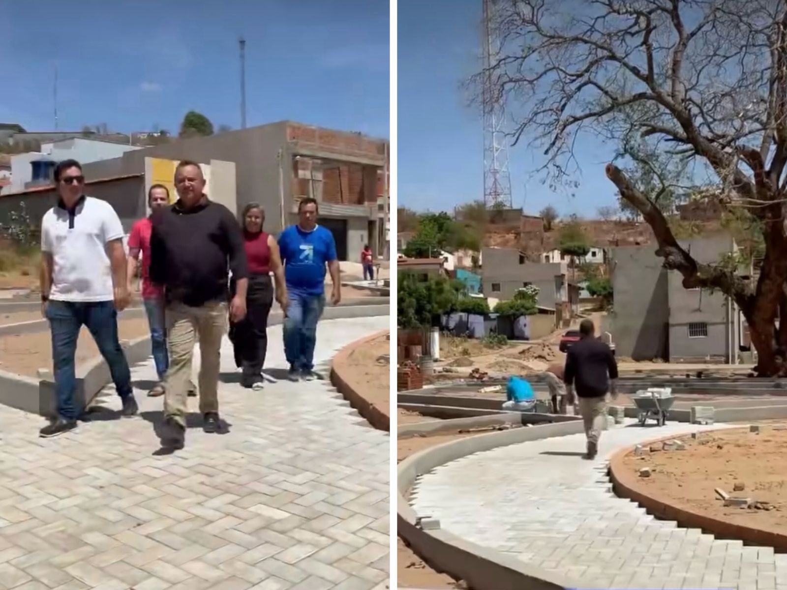Visita na obra da Praça na 'rua de cima' - Foto: Prefeitura de Itainópolis