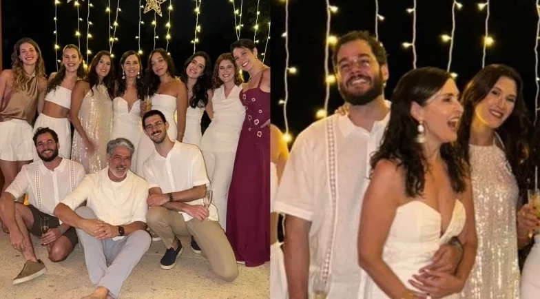 Fátima Bernardes e William Bonner passam o Réveillon juntos com filhos e atuais parceiros