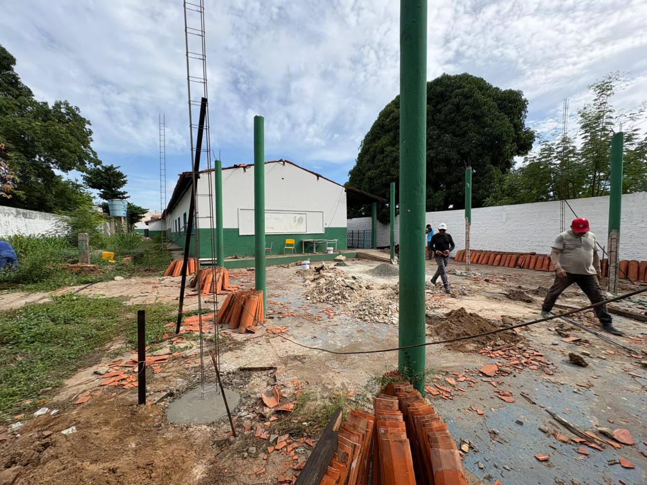 Obras na Escola do Bairro Cristo Redentor./Foto: Ascom