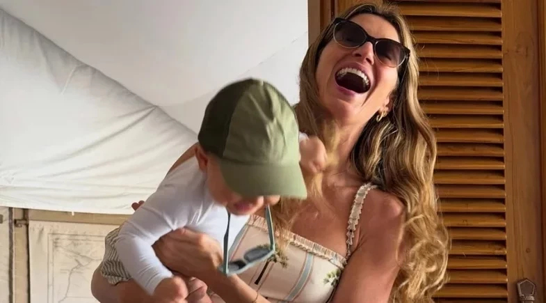 Gisele Bündchen posta fotos raras do filho com Joaquim Valente