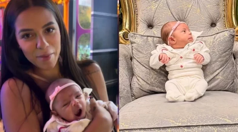 Key Alves leva filha recém-nascida para conhecer réplica da casa do BBB