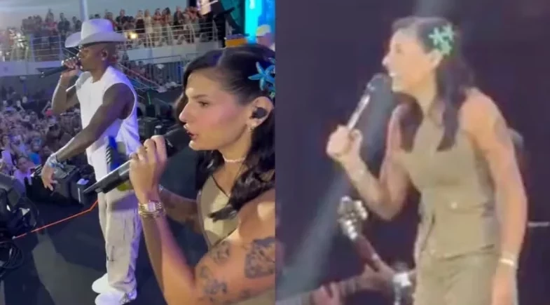 Ana Castela reage à pergunta sobre ex durante show: “Não vai ficar brava?”