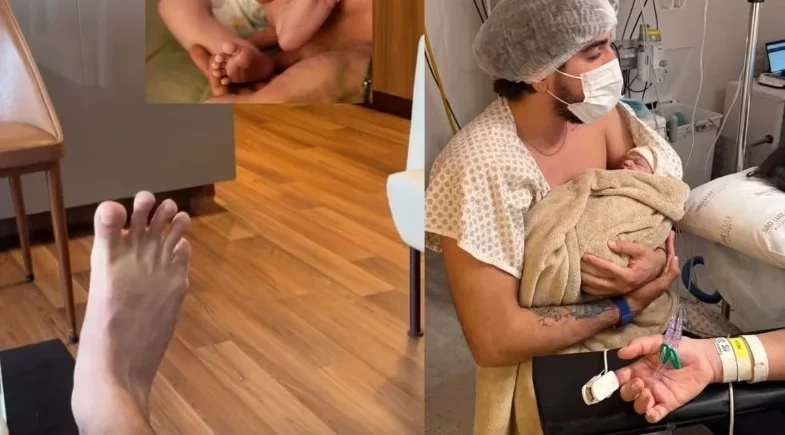 Nattan brinca sobre semelhança com Zuza, filha recém-nascida: “Puxou meu pé”