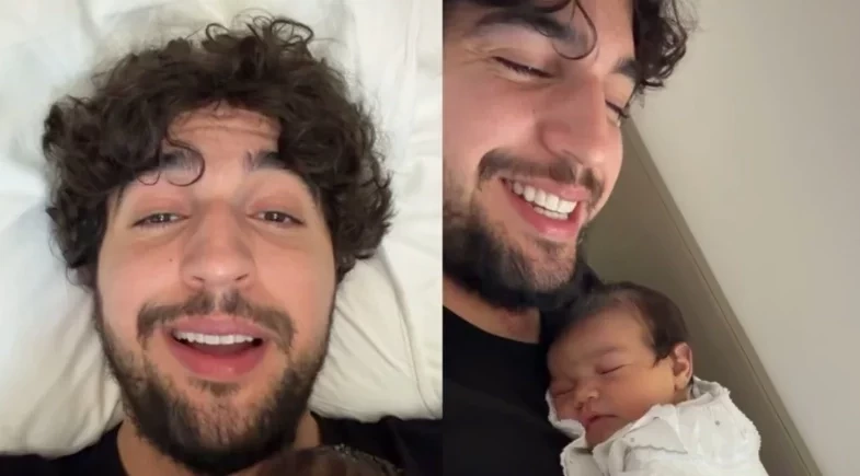 Nattan se derrete ao mostrar Zuza dormindo em seu colo: “Como não se apaixonar?”