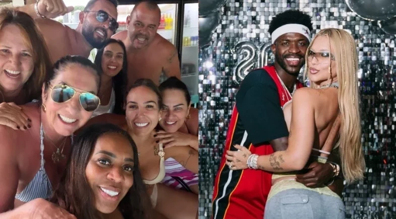 Mãe de Vini Jr. curte piscina com família de Virginia em meio a rumores de término