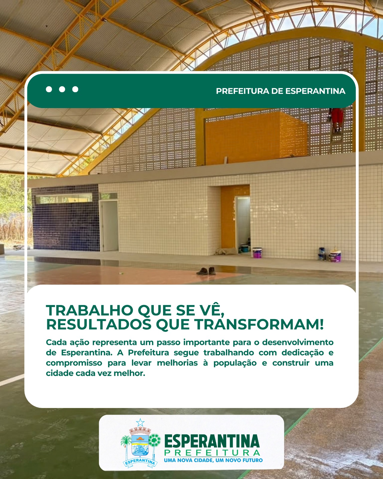 Avanços em Esperantina -Divulgação/ASCOM