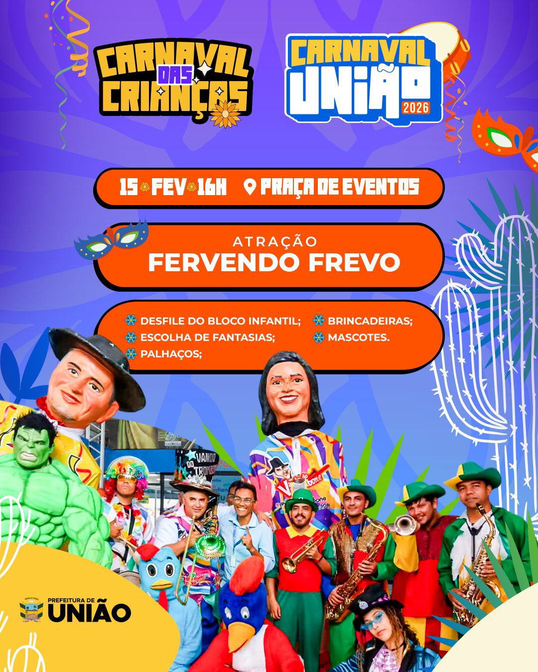 Carnaval de União 2026 terá quatro noites de festa; veja atrações e alertas - Imagem 1