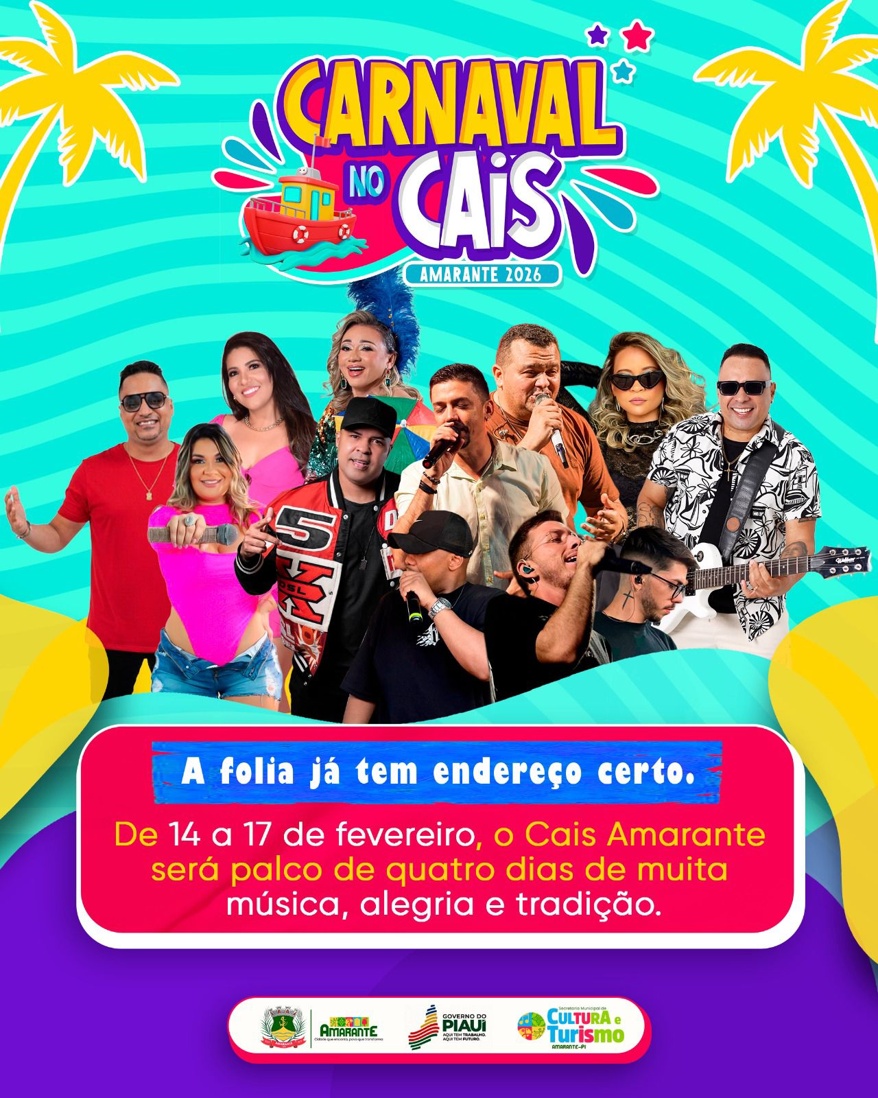 Carnaval no Cais Amarante 2026 - Foto: Prefeitura de Amarante